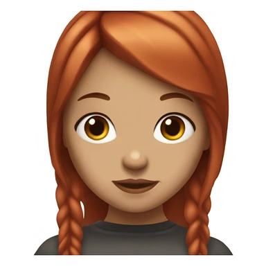 girl with red hair and bangs piercing labret brown eyes  sticker