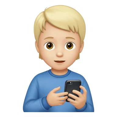 un niño de entre 3 - 10 años jugando con su celular sticker