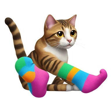 Cat with socks sticker