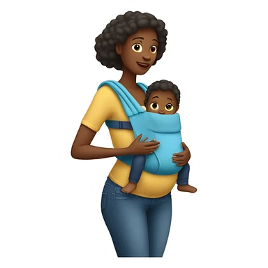 European Babywearing mom with baby ergo carrier on back sticker