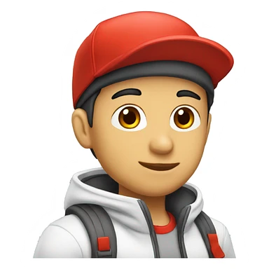 Persona blanca  con gorro rojo sticker