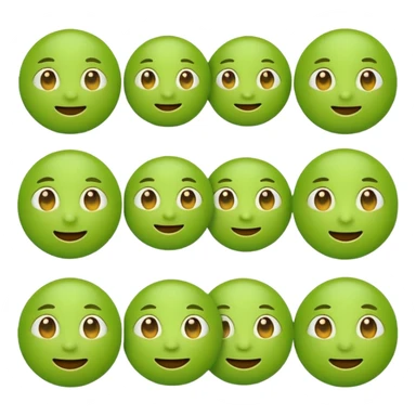 Green emoji with all expression  sticker