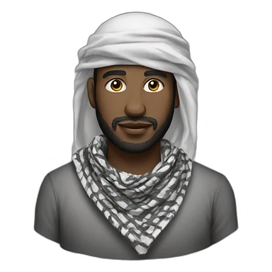 Keffiyeh black male sticker