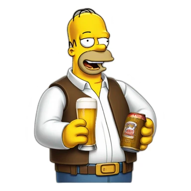 Homer simpson buvant une bière sticker
