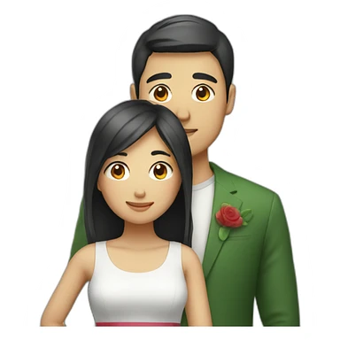 Asian and Italian couple sticker
