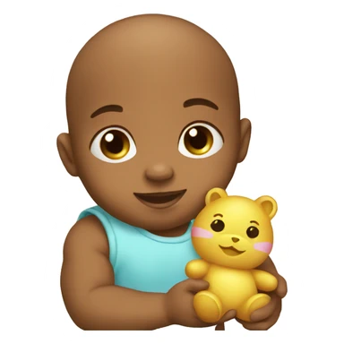 Cute baby with toy sticker