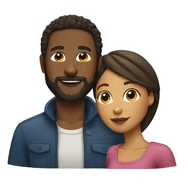 Couple black man with beard and mixed race woman sticker