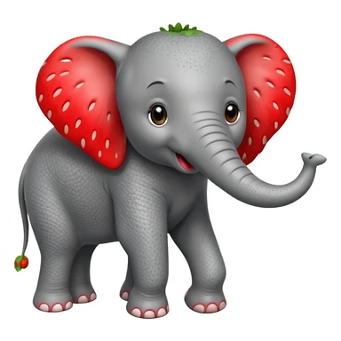 Red Strawberry elephant  sticker