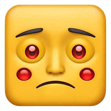 Red tired eyes on yellow face emoji sticker