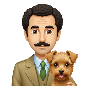 Borat with a yorkiepoo sticker