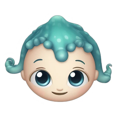 Cute kraken cute face eyes close making yoga sticker