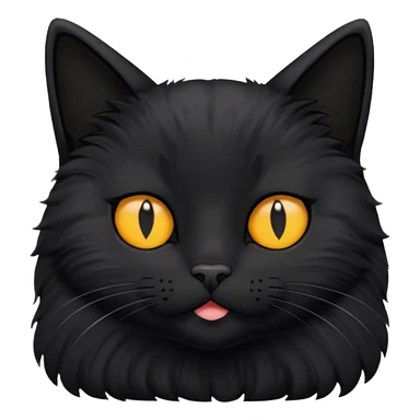 Black cat laying down with eyes closed and the text 'purr' above its head sticker