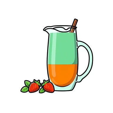 strawberry mint water next to cinnamon and orange water sticker