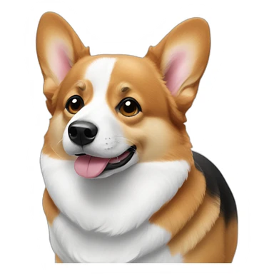 Corgi black and white with one eye black and one white sticker