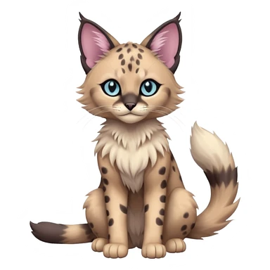 Dark Edgy Cute Pastel Ragdoll-Caracal-Cheetah-Fakémon-Lykoi-feline-hybrid (full body) sticker