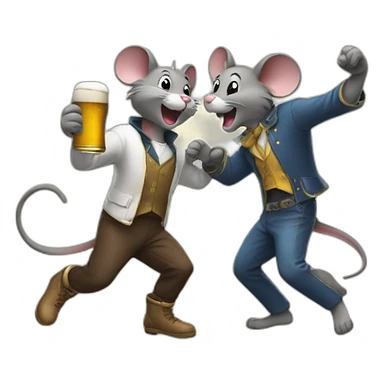 beer-dancing-with-a-mouse sticker