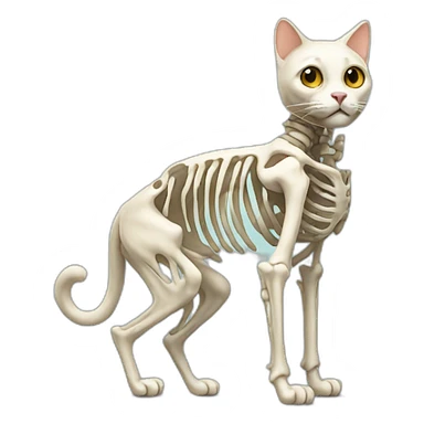 cat with skeleton body sticker