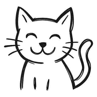 Smiling cat sticker