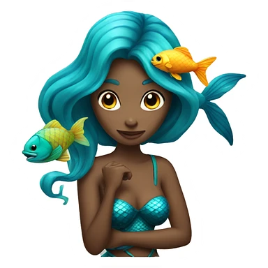 Mermaid w a fish sticker