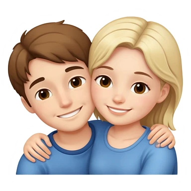 girl and boy cuddling sticker