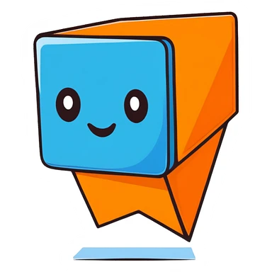 orange square with shine sticker