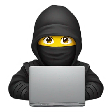 ninja qui tape sur son ordinateur sticker