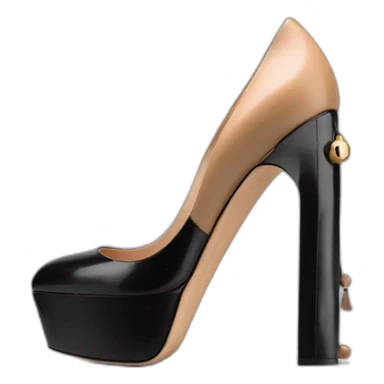 VALENTINO Tan-go PLATFORM PUMP black sticker