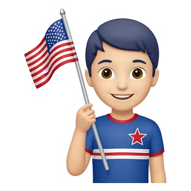 Flag holder kid sticker