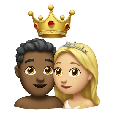Couple with crowns kissing sticker