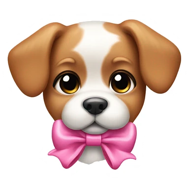 Puppy pink bow sticker