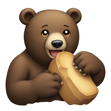 a bear chewing on a bear  sticker