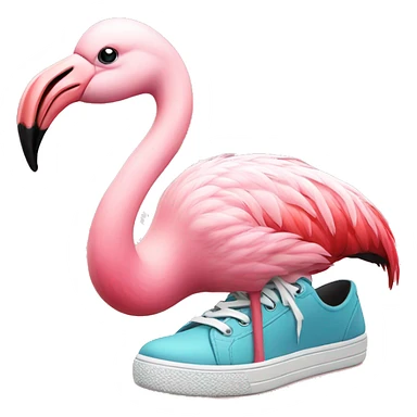 flamingo wearing shoes sticker