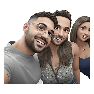 smiling group selfie moment sticker