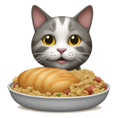 Cat with food sticker