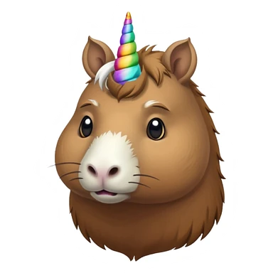 sad capybarq unicorn hybrid sticker