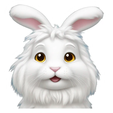 Fluffy white bunny sticker