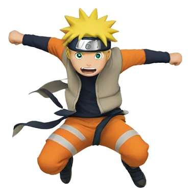 Naruto jumping sticker