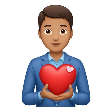A single man with heart in his hand  sticker