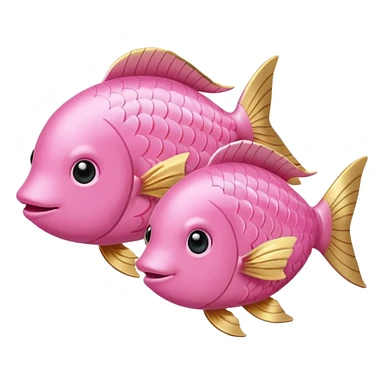 Light pink and gold two fish Pisces sticker