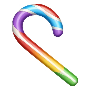 candy cane with rainbow stripes sticker