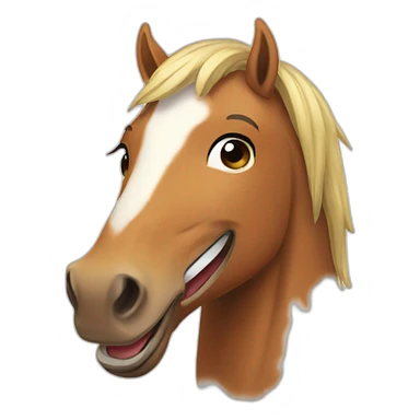 A laughing horse sticker