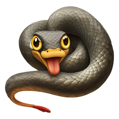 A snake with a chicken wing sticker