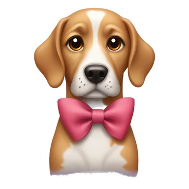 dog wearing bow sticker