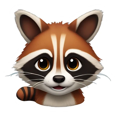 1 male raccoon and 1 female red panda sticker