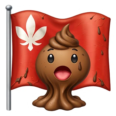 Make a Indonesian flag but there's poop inside the flag sticker
