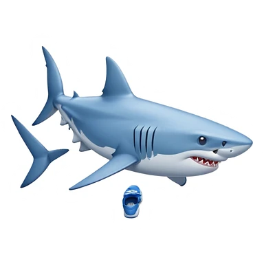 A shark with blue nike shoes  sticker