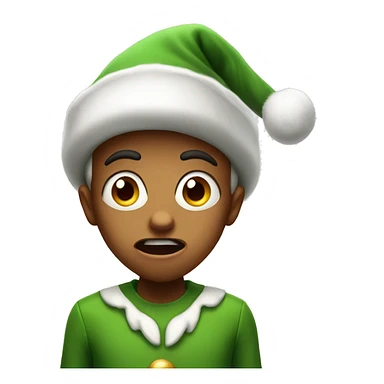 scared christmas elf sticker