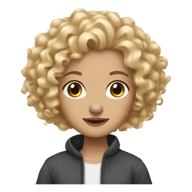 curly hair girl white skin blonde hair  sticker