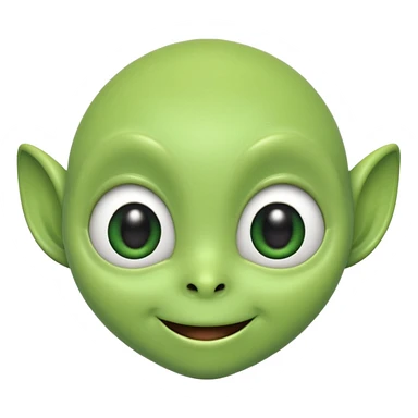 The face of a cute, bouncy green alien sticker