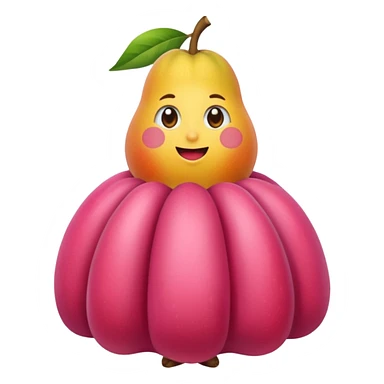 eine birne in einem pinken kleid soll aussehen wie eine reiche frau aber als birne die frau soll eine birne sein die frucht  sticker